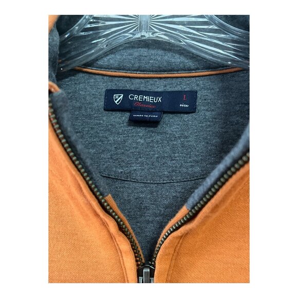 Cremeux Classics Men’s Quarter-Zip Pullover – Burnt Orange – Size L – Cotton Ble - Picture 2 of 6